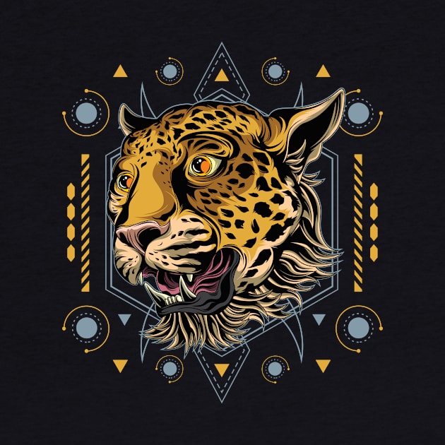 cheetah sacred geometry by Tshirt lover 1